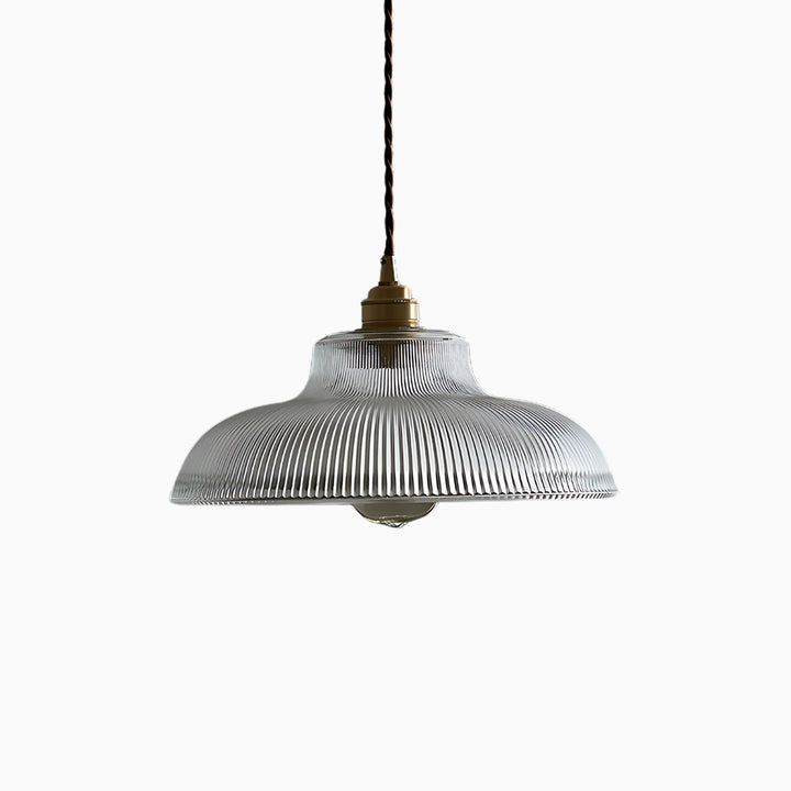 Lyssa | Vintage Farmhouse Striped Glass Pendant Light