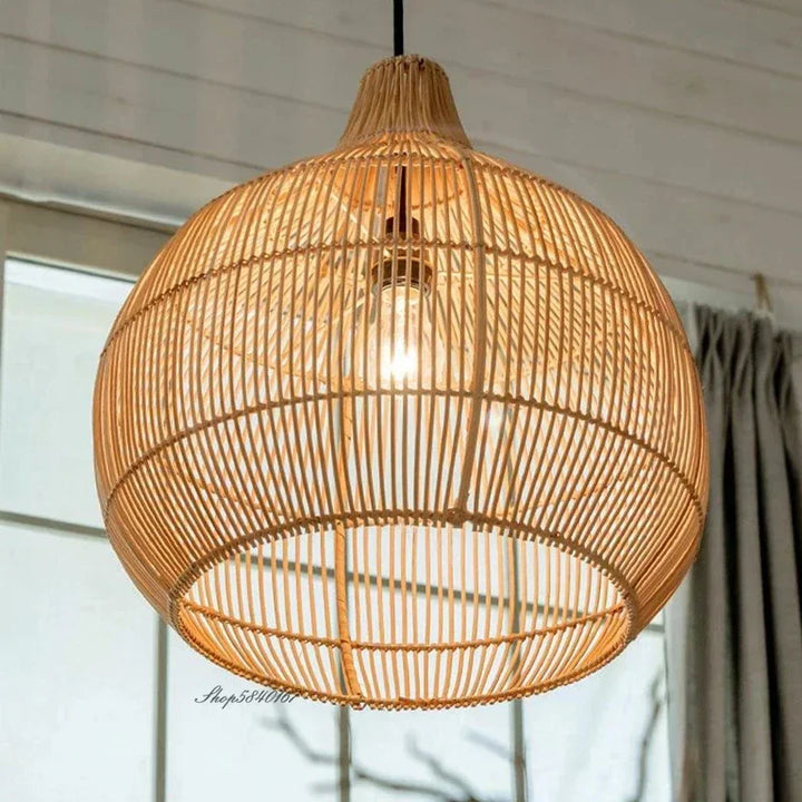 Juno | Handwoven Rattan Style Birdcage Pendant Light