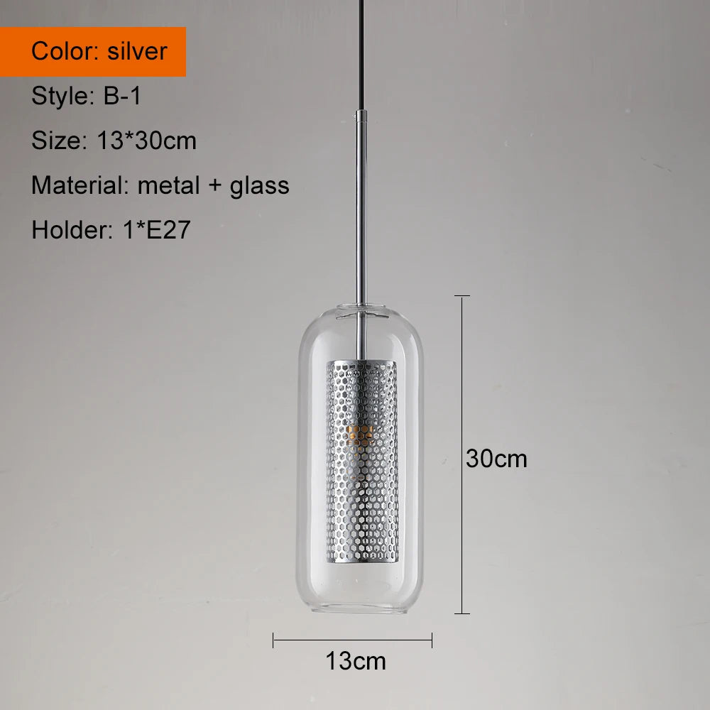 Uro | Modern Industrial Glass Pendant Light