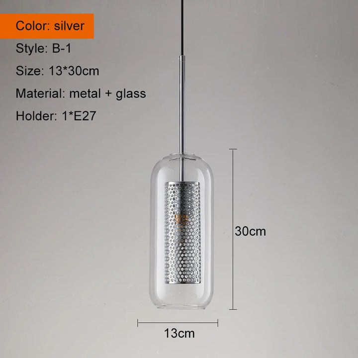 Uro | Modern Industrial Glass Pendant Light