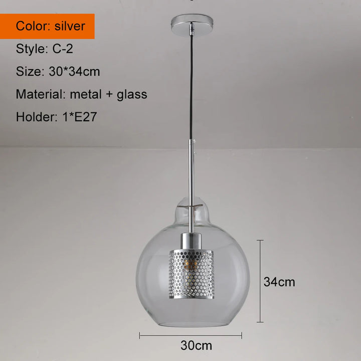 Uro | Modern Industrial Glass Pendant Light