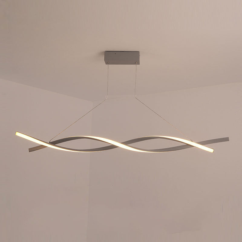 Suspended LED Contemporary Spiral Chandelier- Gray - Louve Lights