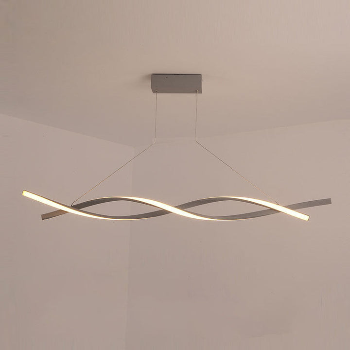 Suspended LED Contemporary Spiral Chandelier- Gray - Louve Lights