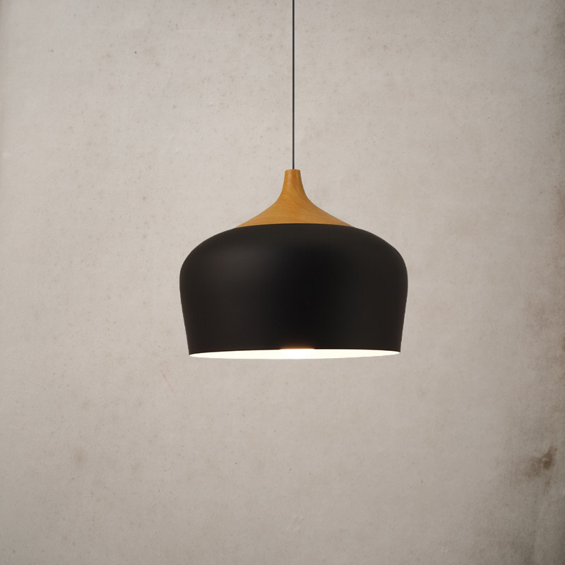 Nordic Style Kitchen Pendant Light- Aluminum & Wood- Akiro
