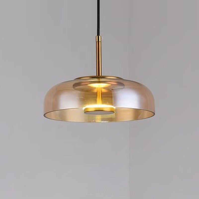 Luminaire Glass Dome Pendant Light- Modern Glass Hanging Lamp- Dorete - Louve Lights