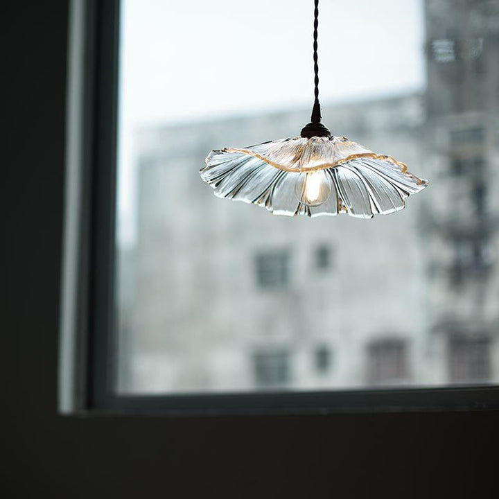 Modern Flower Glass Hanging Pendant Light - Edith - Louve Lights