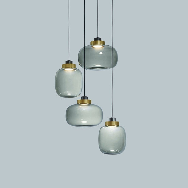 Modern Glass Pendant Light- Modern Hanging Pendant Light- Costas - Louve Lights