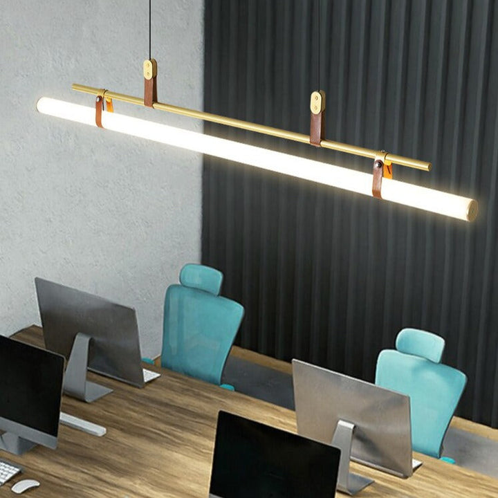 Minimalist Linear Pendant Light- Modern Kitchen & Dining Hanging Light- Alex - Louve Lights