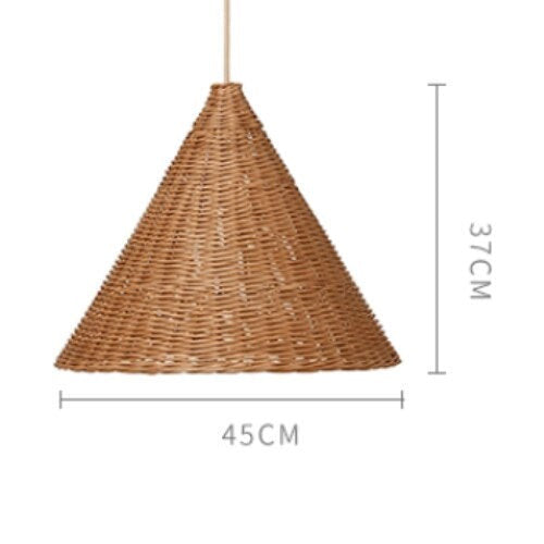 Japanese Hat Rattan Pendant Light- Retro Bamboo Hanging Light- Alberte - Louve Lights