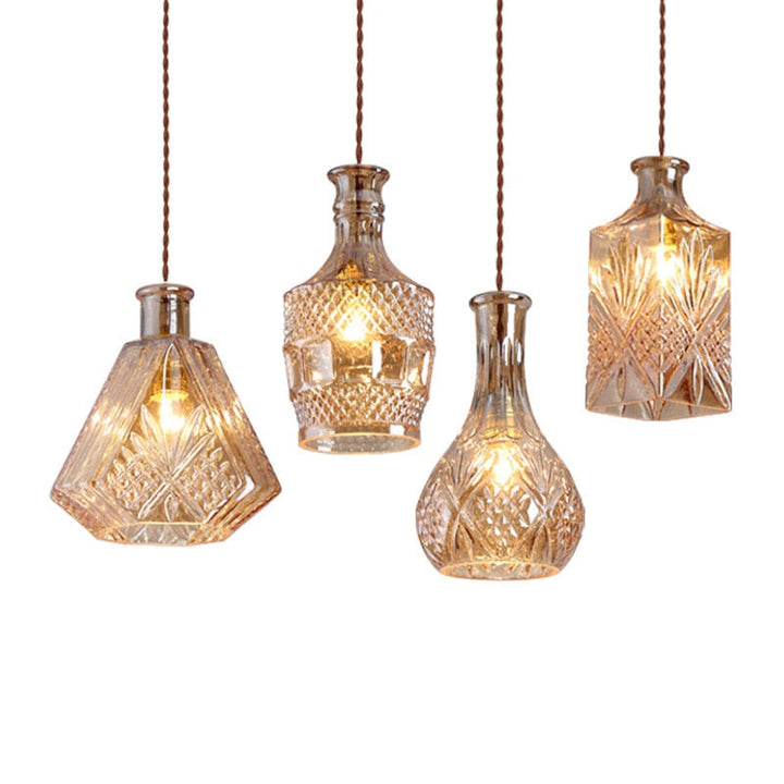 Vintage Cut Glass Pendant Lights- Sindri - Louve Lights