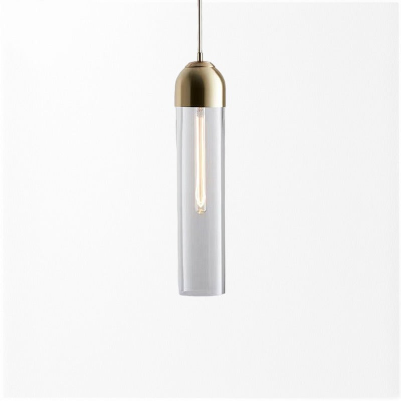 Modern Long Hanging Glass Pendant Light - Anette - Louve Lights