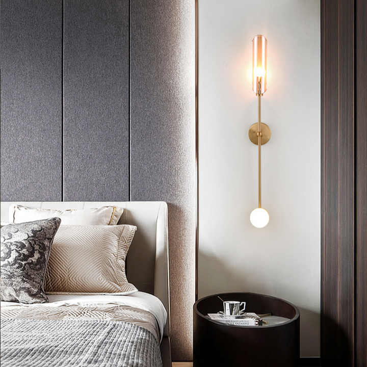 Double Wall Light Fixture- Modern Glass Wall Sconce- Kostis