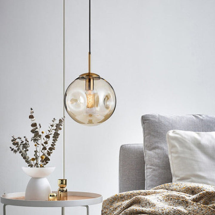 Modern Concave- Convex Glass Globe Pendant Light - Eva - Louve Lights