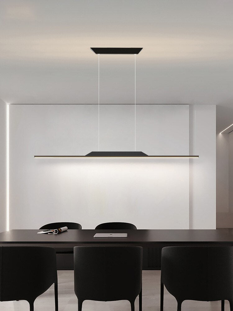 Minimalist Long Linear Pendant Light- Modern Dining LED Pendant Light- Karolina - Louve Lights