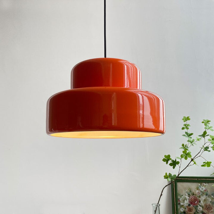 Mid Century Bauhaus Pendant Light in Orange- Pip - Louve Lights