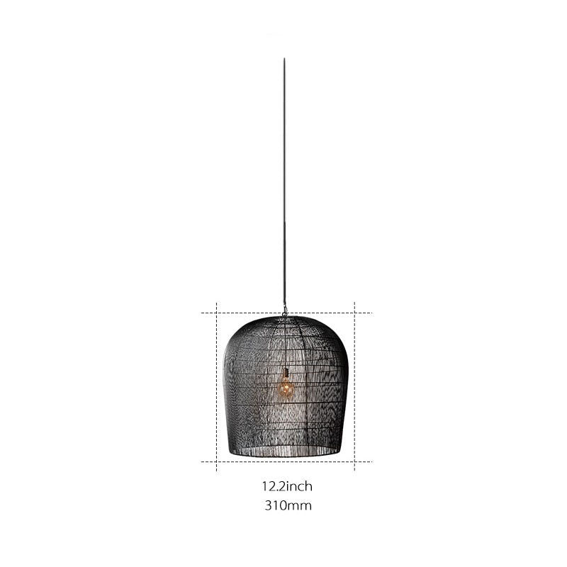 Modern Japanese Basket Pendant Light - Cage Pendant Light - Frida - Louve Lights