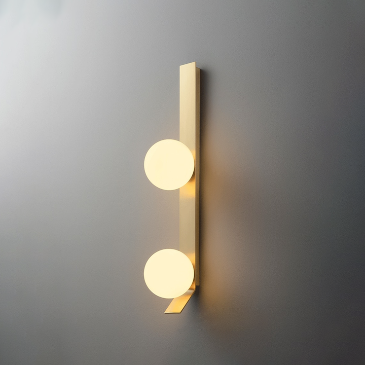 Copper Milky White Glass Wall Light- Modern Glass Wall Lamp- Polina