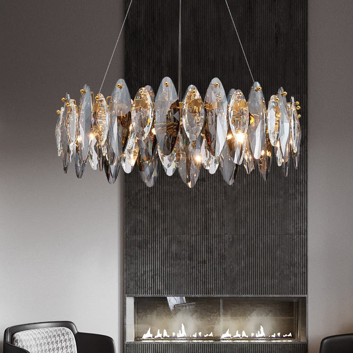 Ash Crystal Ceiling Chandelier- Modern LED Crystal Chandelier- Iraklis