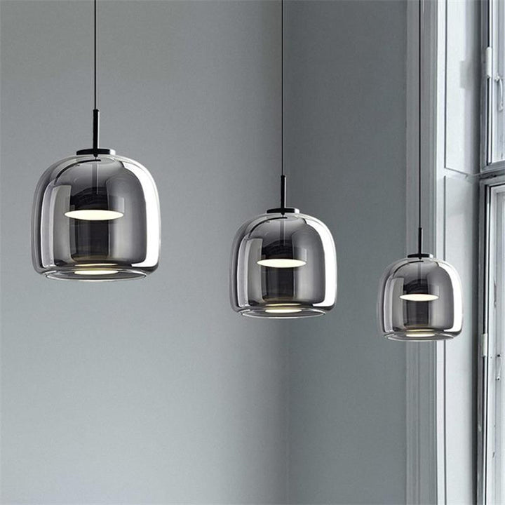 Modern Glass LED Pendant Light- Kitchen Dining LED Hanging Light- Bente - Louve Lights