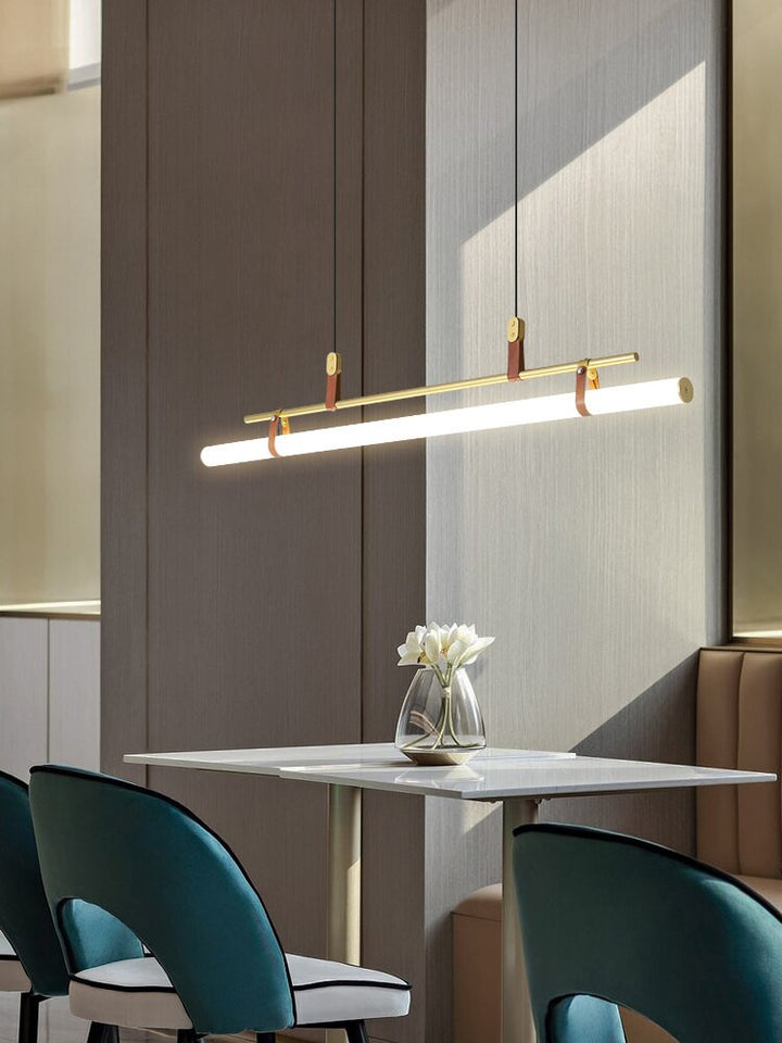 Minimalist Linear Pendant Light- Modern Kitchen & Dining Hanging Light- Alex - Louve Lights