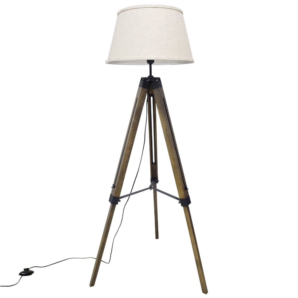 Adjustable Wooden Tripod Floor Lamp- Janne