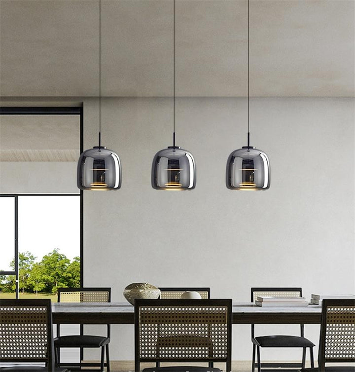 Modern Glass LED Pendant Light- Kitchen Dining LED Hanging Light- Bente - Louve Lights