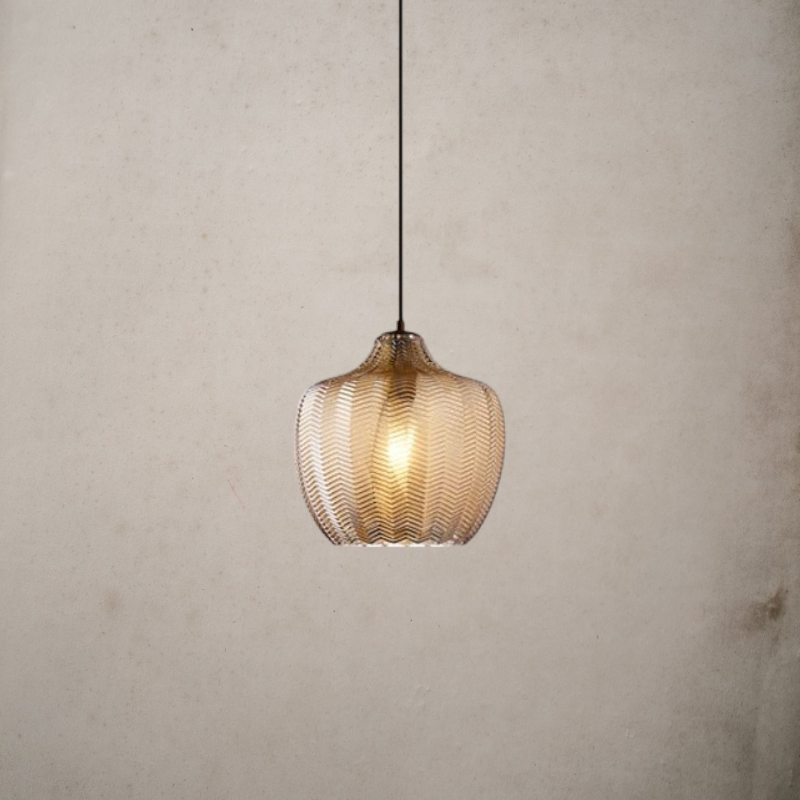 Modern Nordic Glass Hanging Pendant Light - Kaja - Louve Lights