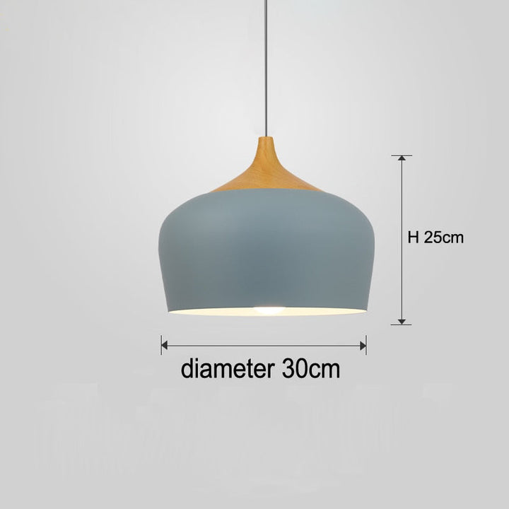 Nordic Style Kitchen Pendant Light- Aluminum & Wood- Akiro