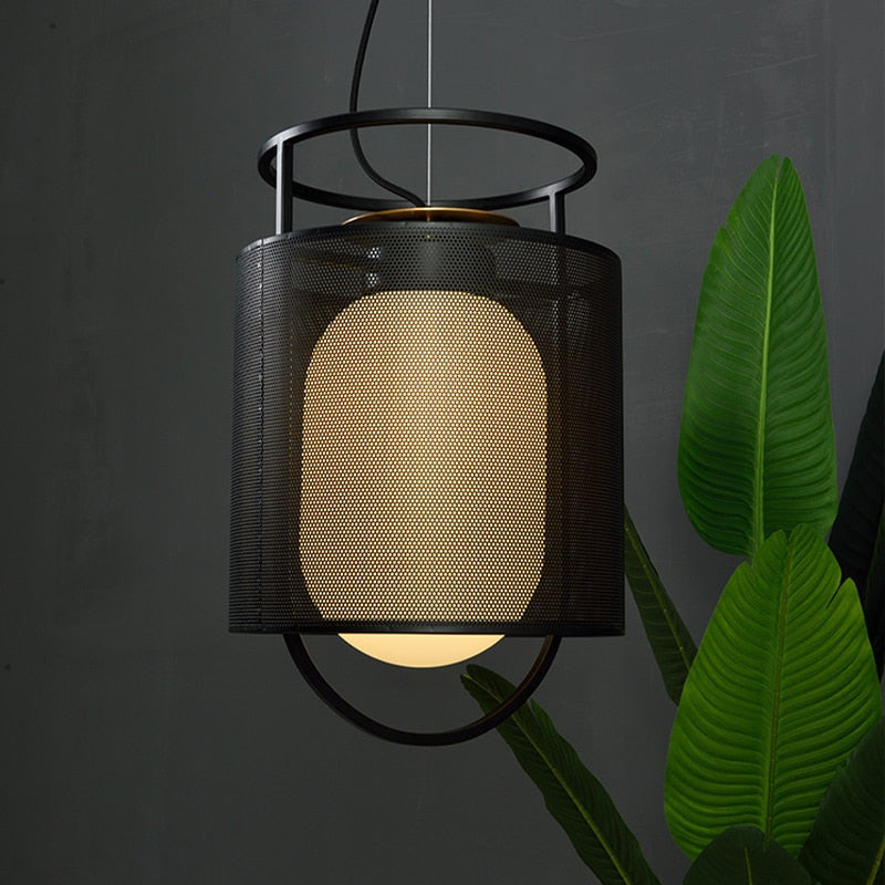 Modern Industrial Mesh & Glass Pendant Light- Eleo - Louve Lights