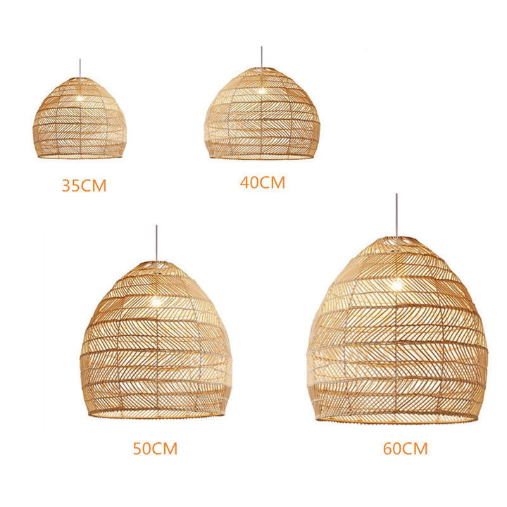 Handmade Rattan Basket Pendant Light- Nakato - Louve Lights