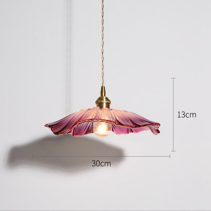 Modern Flower Glass Hanging Pendant Light - Edith - Louve Lights