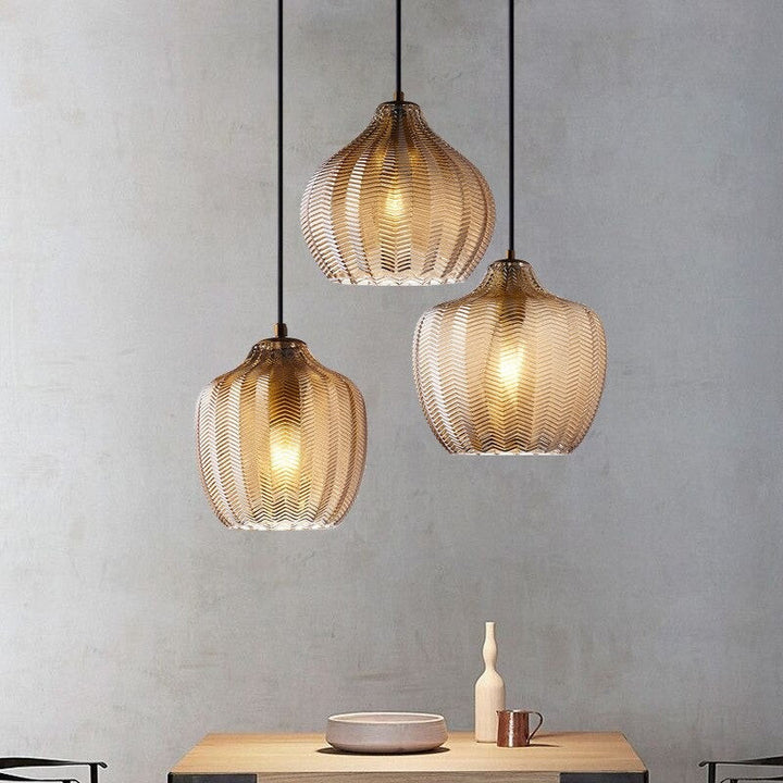 Modern Nordic Glass Hanging Pendant Light - Kaja - Louve Lights