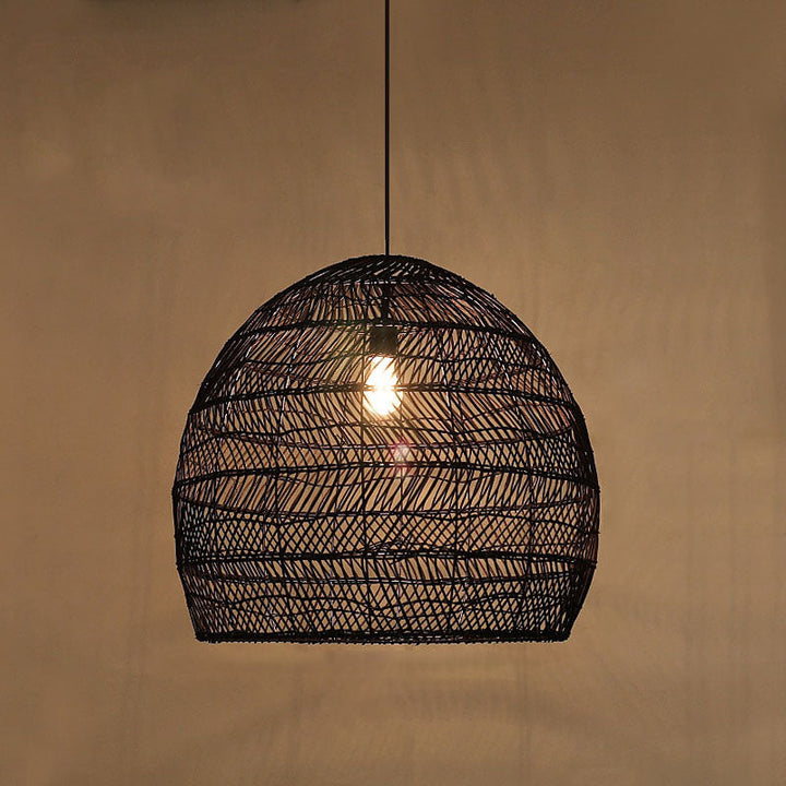 Handmade Rattan Basket Pendant Light- Nakato - Louve Lights