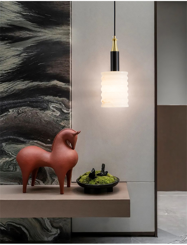 Marble Pendant Light- Modern Hanging Pendant Lamp- Andriana - Louve Lights