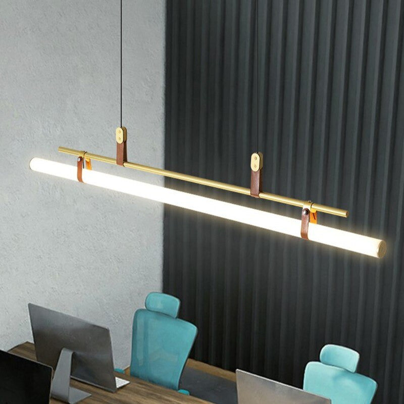 Minimalist Linear Pendant Light- Modern Kitchen & Dining Hanging Light- Alex - Louve Lights