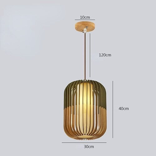 Wood Pendant Light - Natural Kitchen Island Light - Beside Pendant Light - Isi