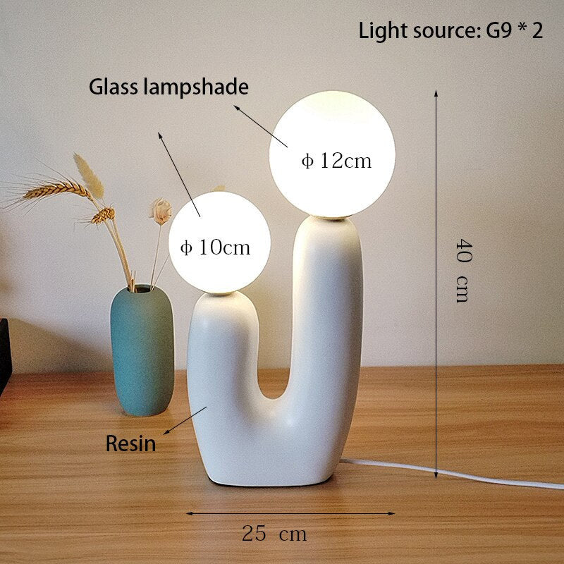 Modern Glass & Acrylic Table Lamp- Bedside Desk Lamp- Dorthea