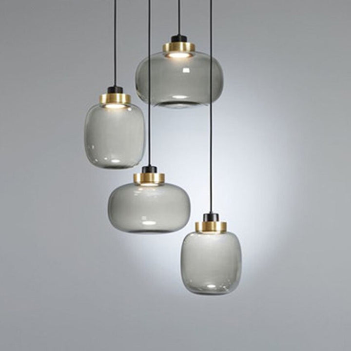 Nordic Smoke Grey Glass Bulb Pendant Light - Annette