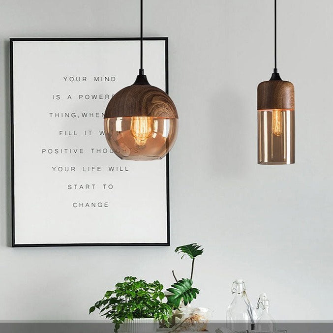 Modern Nordic Glass Hanging Pendant Light- Naja - Louve Lights