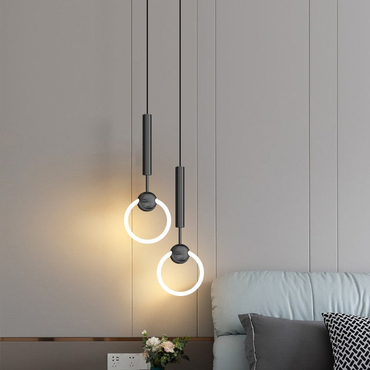 Ring LED Pendant Light- Bedroom Modern Hanging Light- Vasia