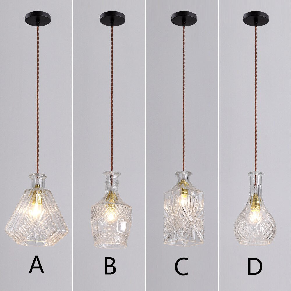 Vintage Cut Glass Pendant Lights- Sindri - Louve Lights