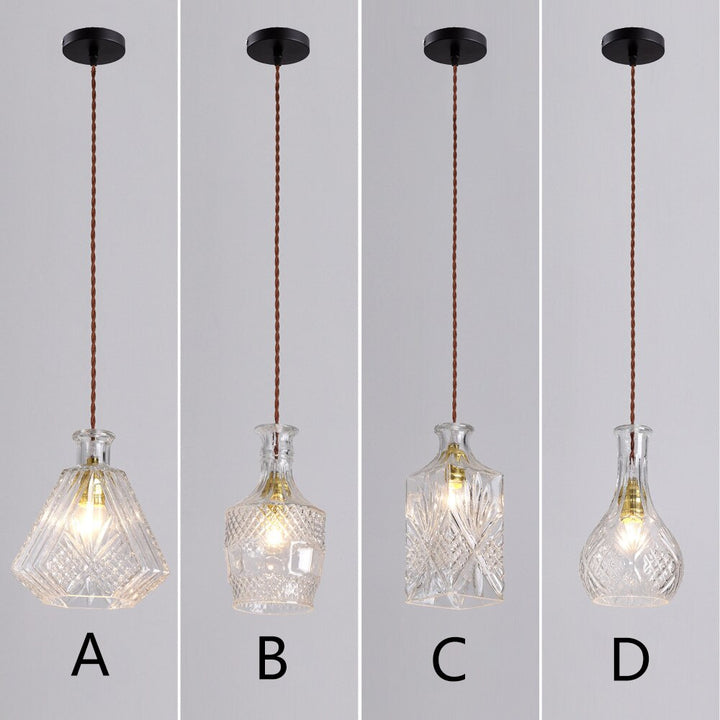 Vintage Cut Glass Pendant Lights- Sindri - Louve Lights