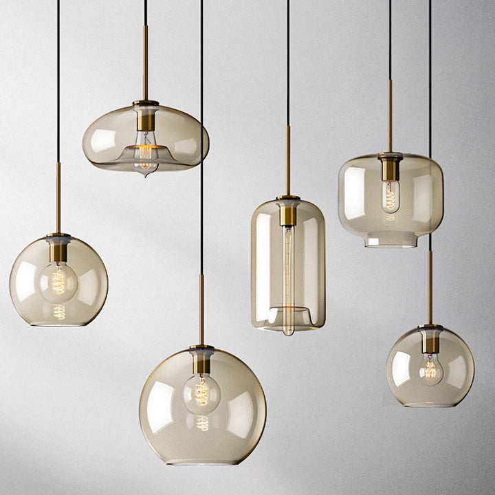 Modern Champagne Glass Hanging Pendant Light - Beate - Louve Lights