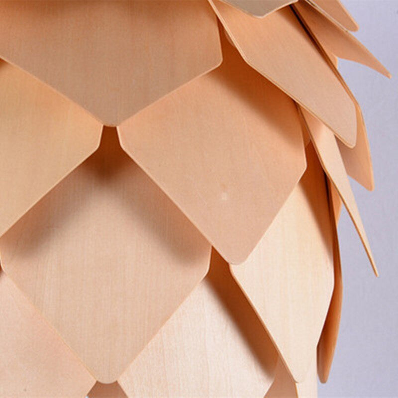 Wooden Pinecone Pendant Light- Natural Contemporary Design- Ophelia
