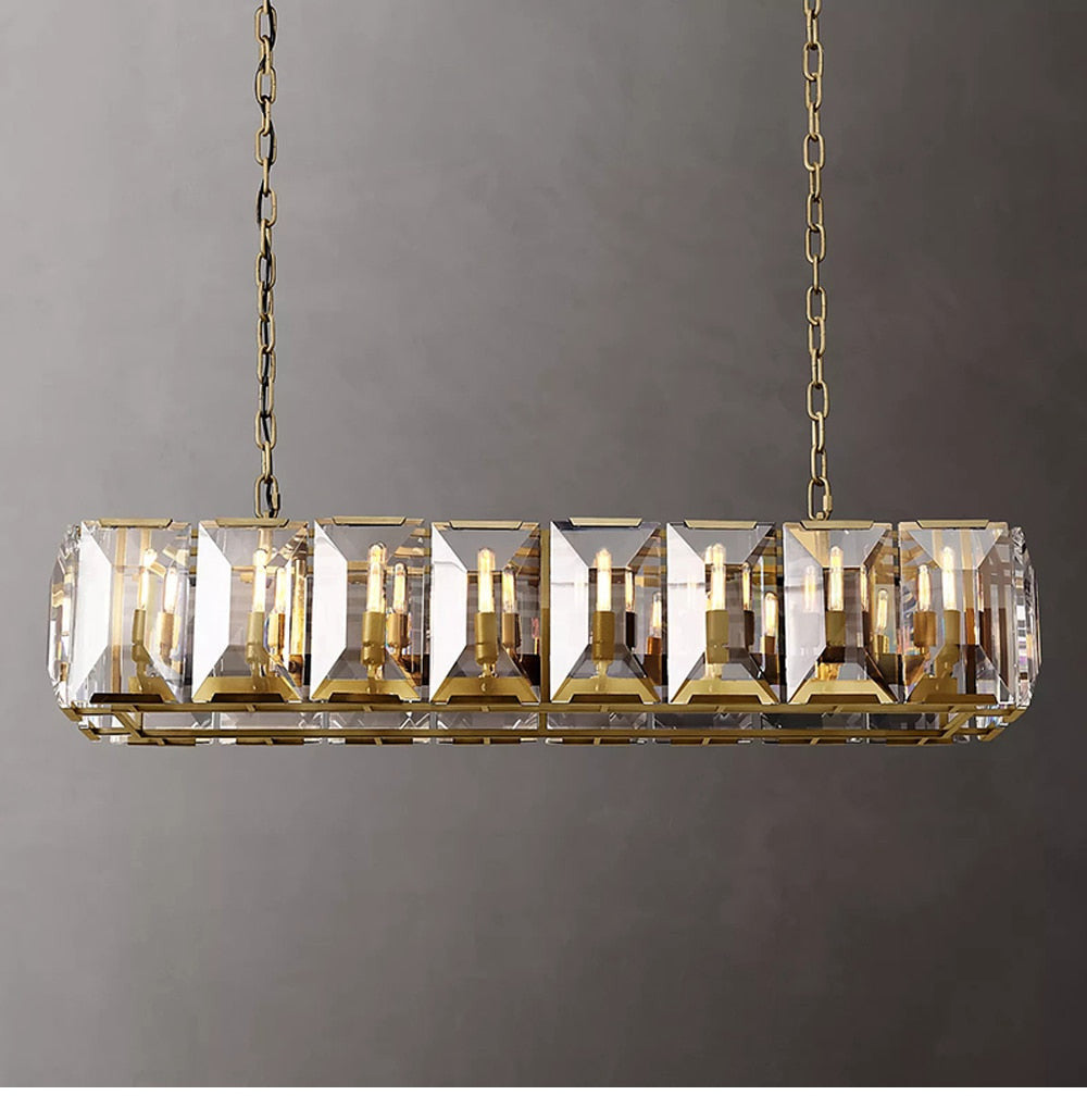 Crystal Glass Hanging Light- Modern Luxury Glass Chandelier- Alexis