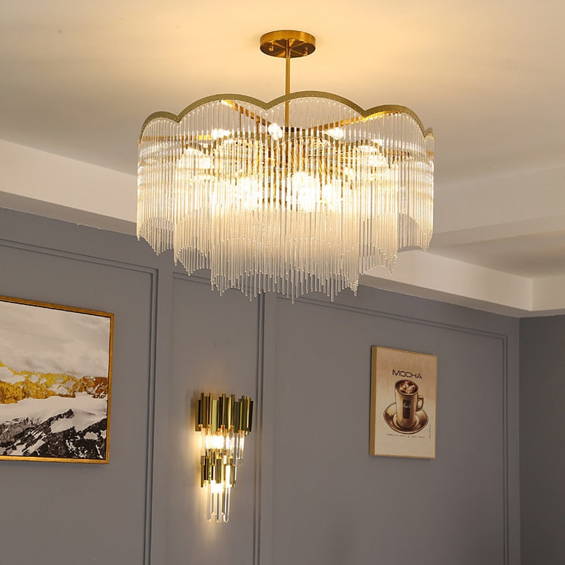 Luxury Crystal Glass Modern Chandelier- Living Room Chandelier- Gunvor