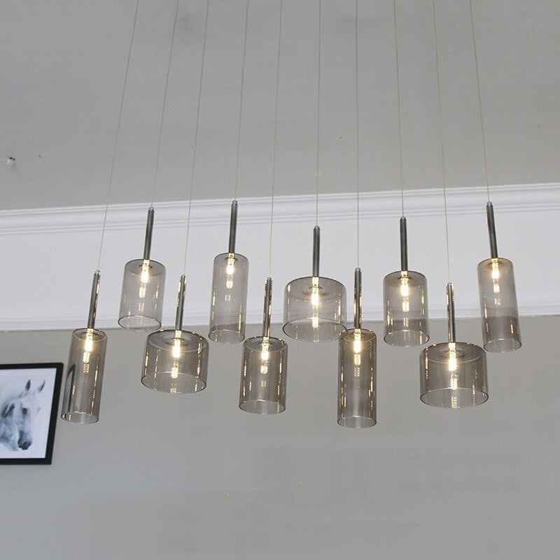 Contemporary Glass Hanging Pendant Light- Kitchen & Dining Room Lights- Christa - Louve Lights