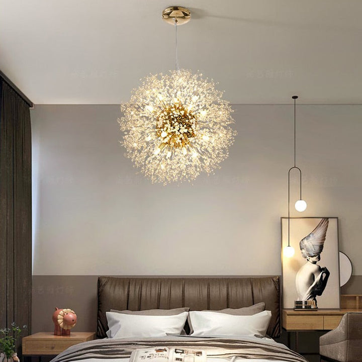 Crystal Dandelion Chandelier- Living Room Light- Avia