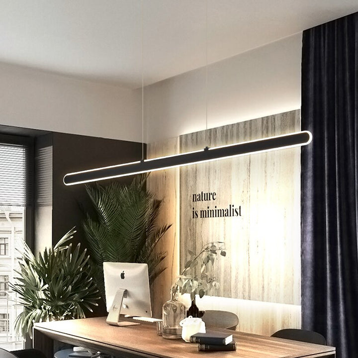 Minimalist Linear LED Pendant Light- Modern Dining Bar Hanging Light- Jonna - Louve Lights