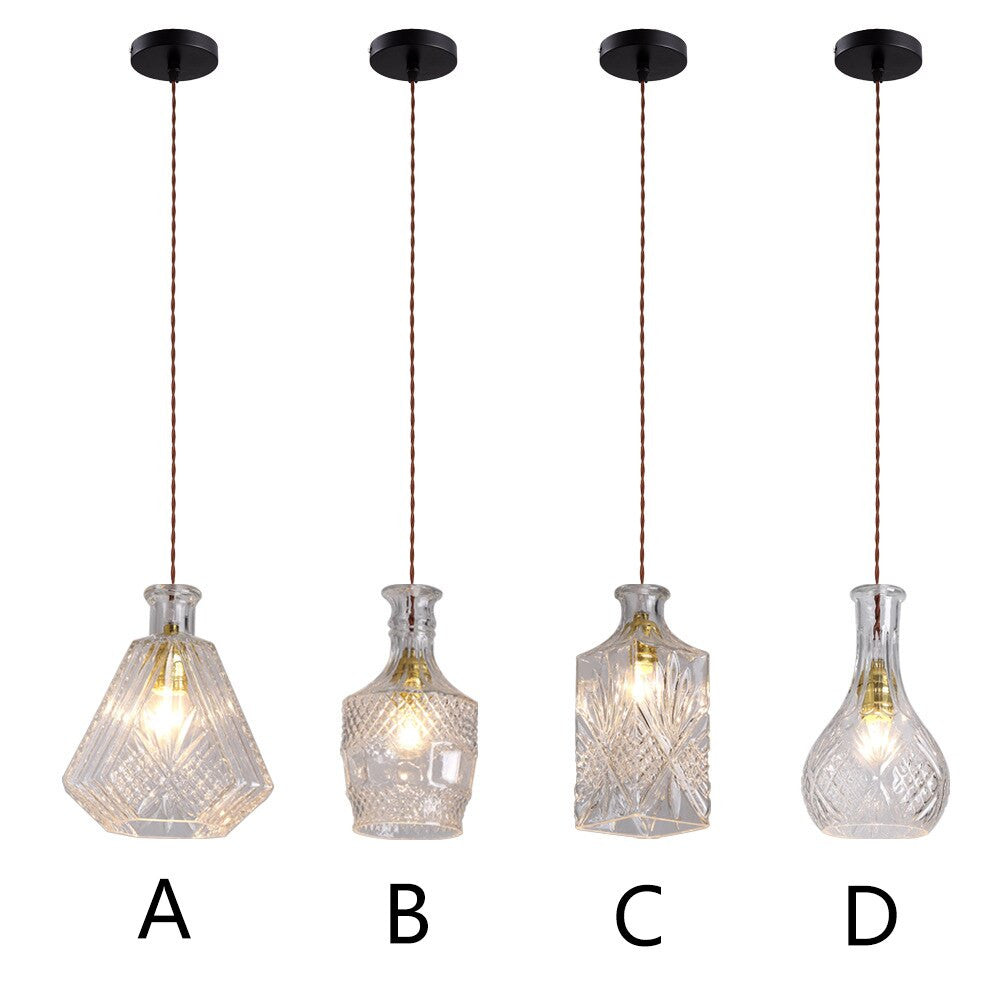 Vintage Cut Glass Pendant Lights- Sindri - Louve Lights